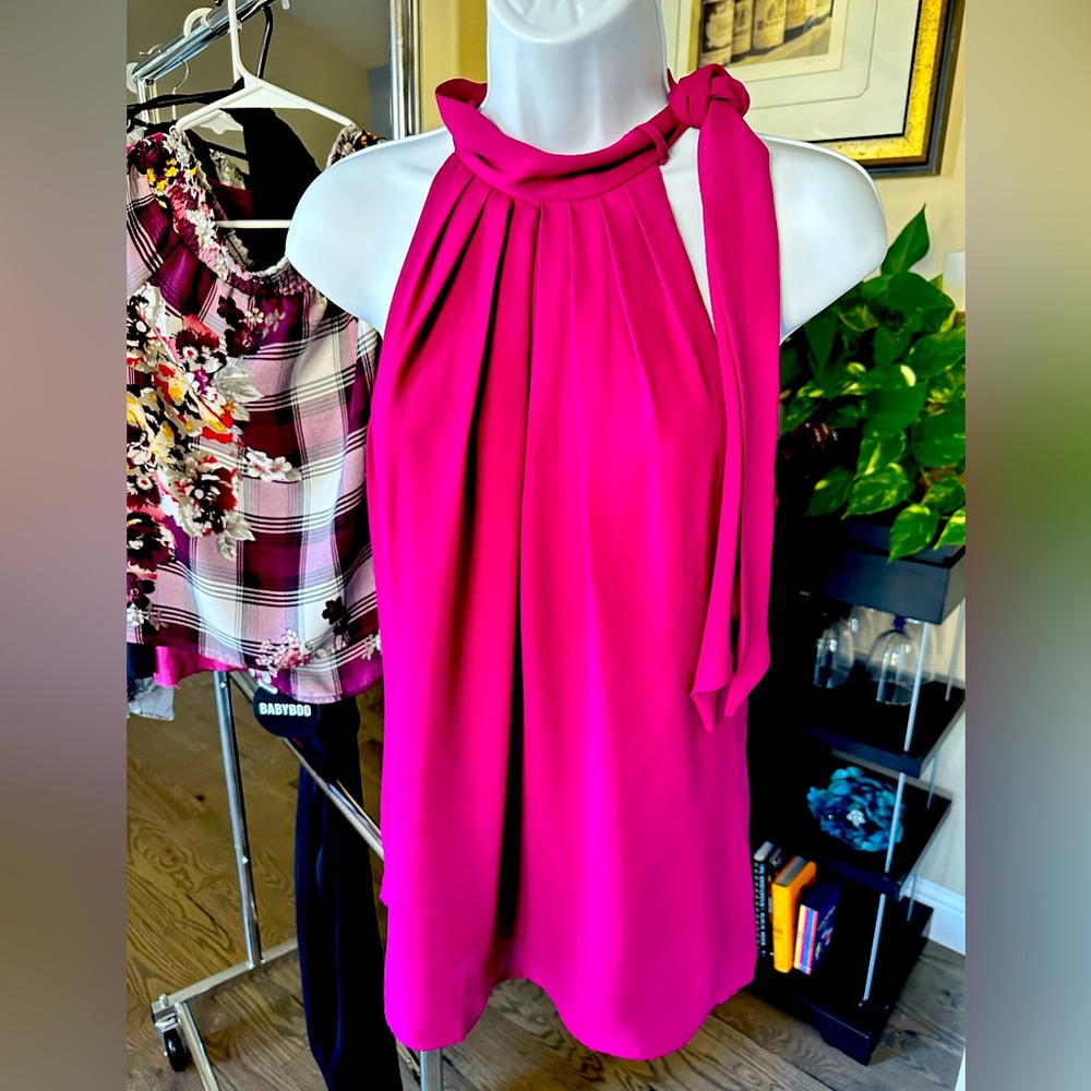 Express wrap neck tank blouse